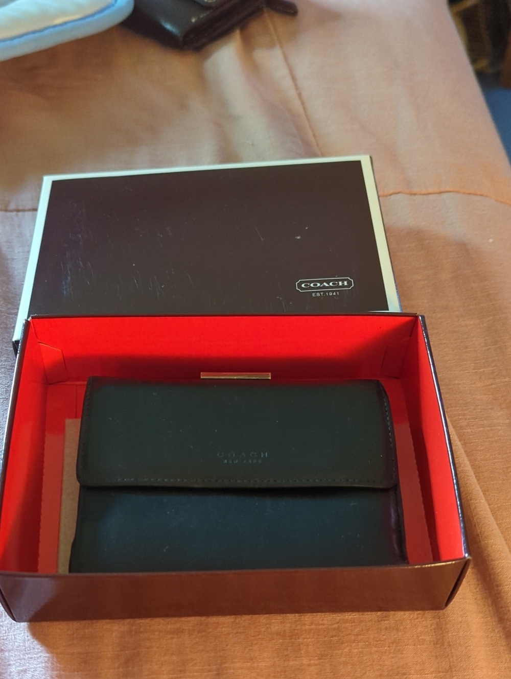 Coach Black Leather Card  Holder Wallet